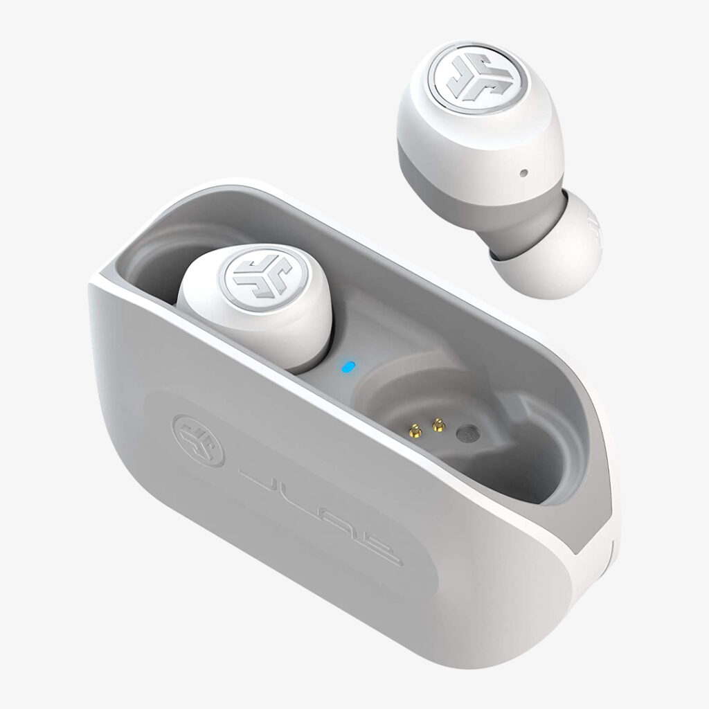 White Wireless Earbuds JLab Go Air True Wireless Bluetooth Earbuds