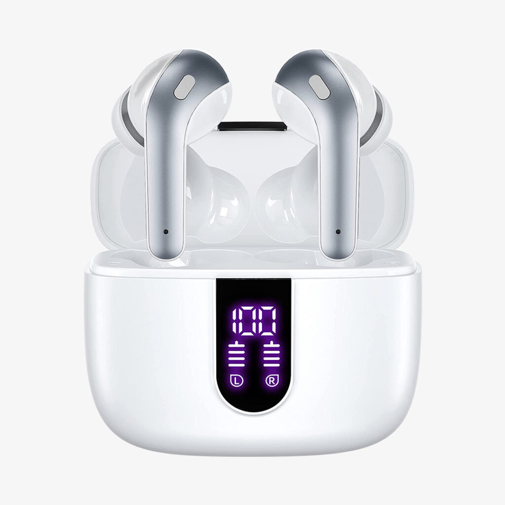 White Wireless Earbuds TAGRY Bluetooth Headphones True Wireless Earbuds