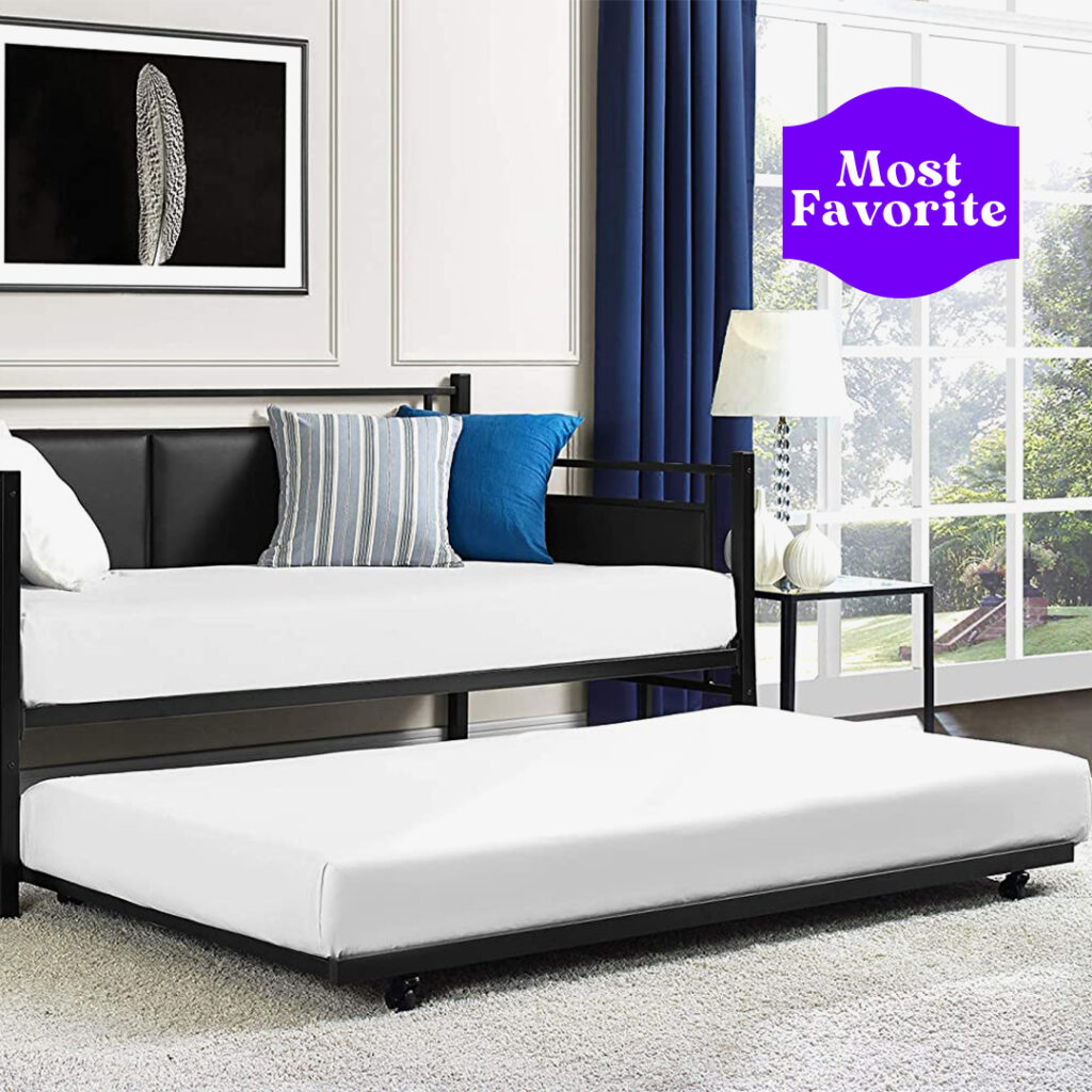 DHP Astoria Metal and Upholstered Trundle Bed