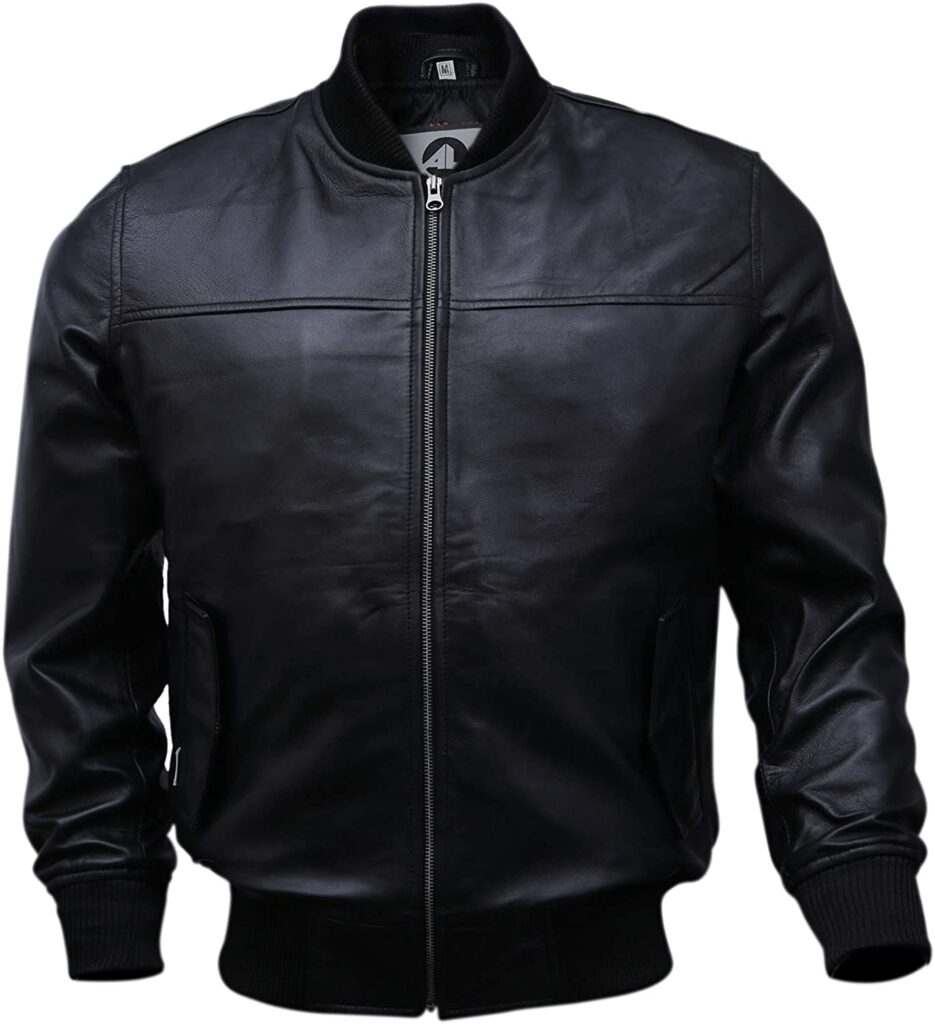 Artistry Varsity Bomber Leather Jacket Men Genuine Lambskin