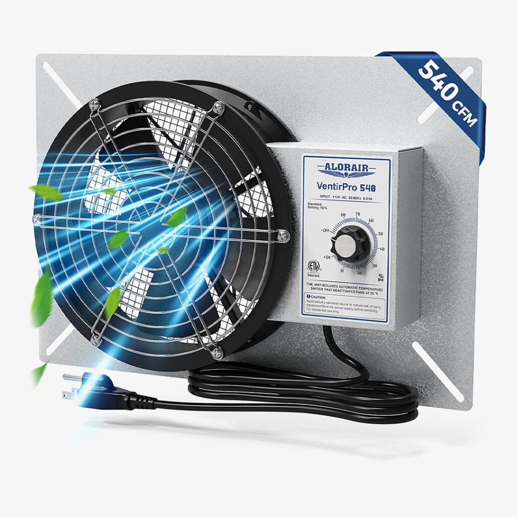 ALORAIR 540 CFM IP 55 basement ventilation fan