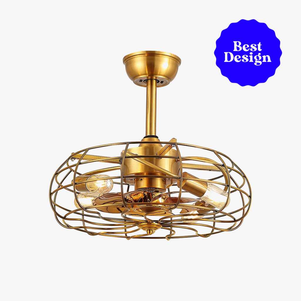 Asyko 20'' Caged Gold Ceiling Fan