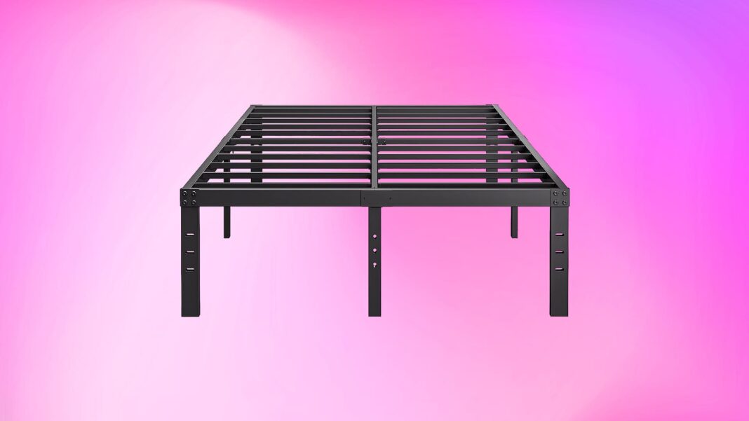 black metal bed frame