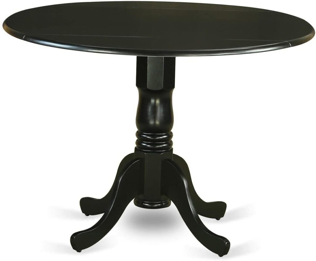 East West Furniture Modern DLT BLK TP Kitchen Table Round Tabletop