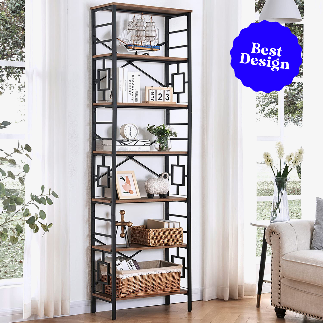 HOMISSUE Bookcase7 Tier Tall Bookshelf Metal Bookcase and Bookshelves best design