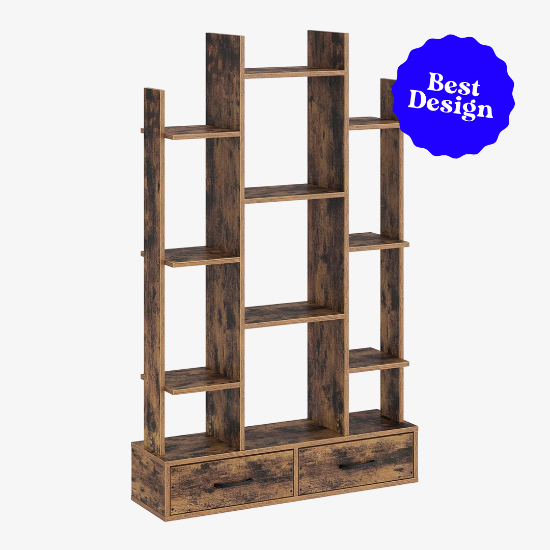 Rolanstar Bookshelf with 2 Wooden Drawers best design