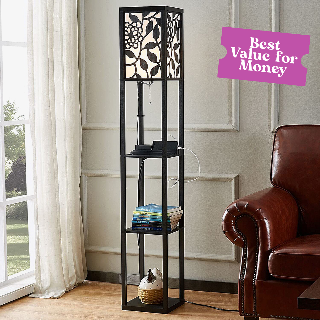 SKY FORTUNE Floor Lamp with Shelves