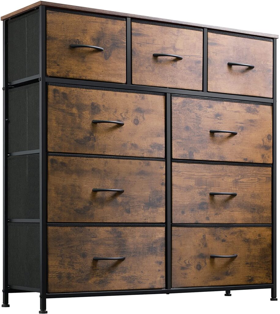 WLIVE Fabric Dresser for Bedroom with 9 Drawers