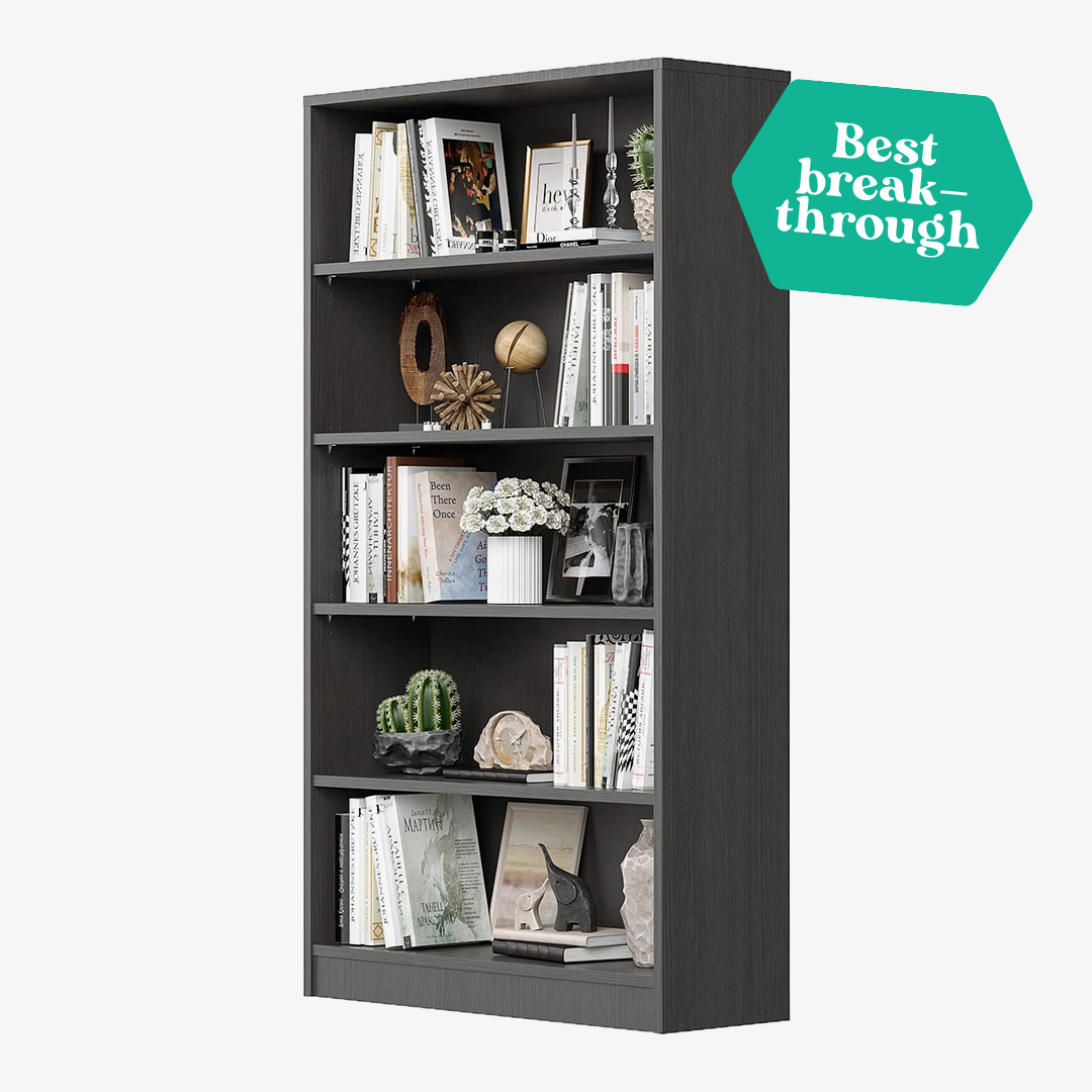 Wood Bookcase 5 Shelf Freestanding Display best break through