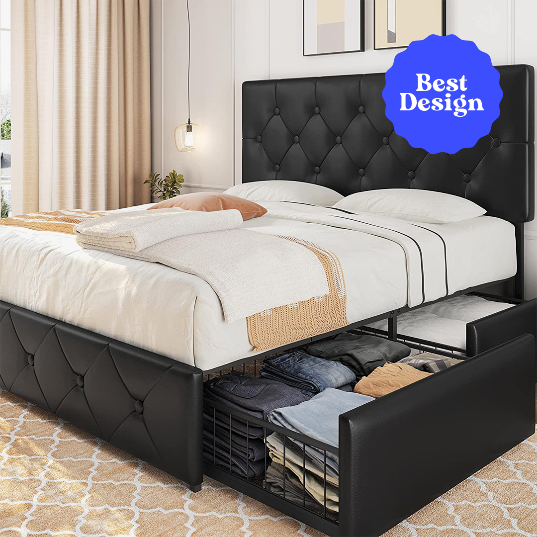Yaheetech Upholstered Bed Frame