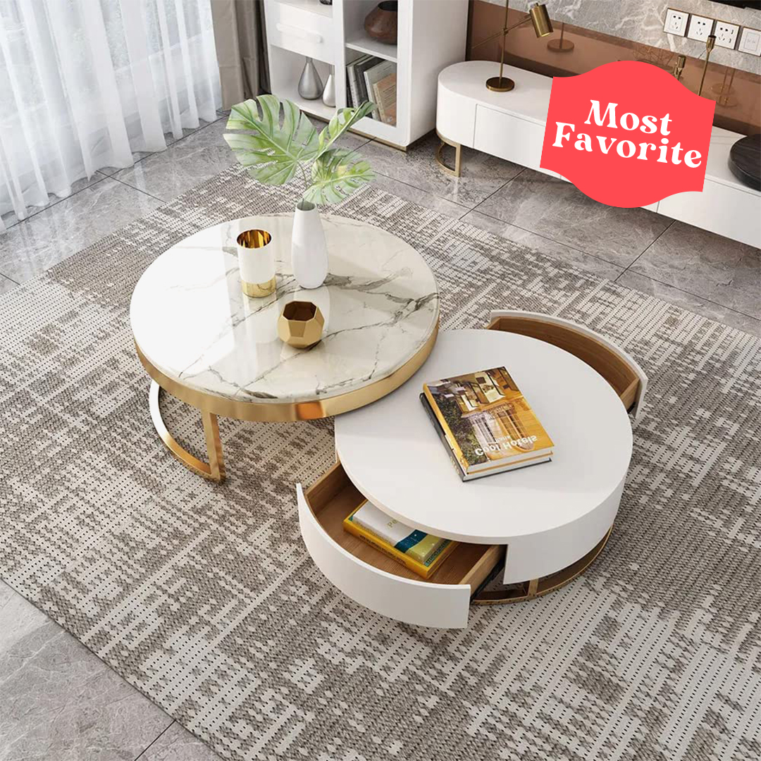 homary White Round Coffee Table most favorite