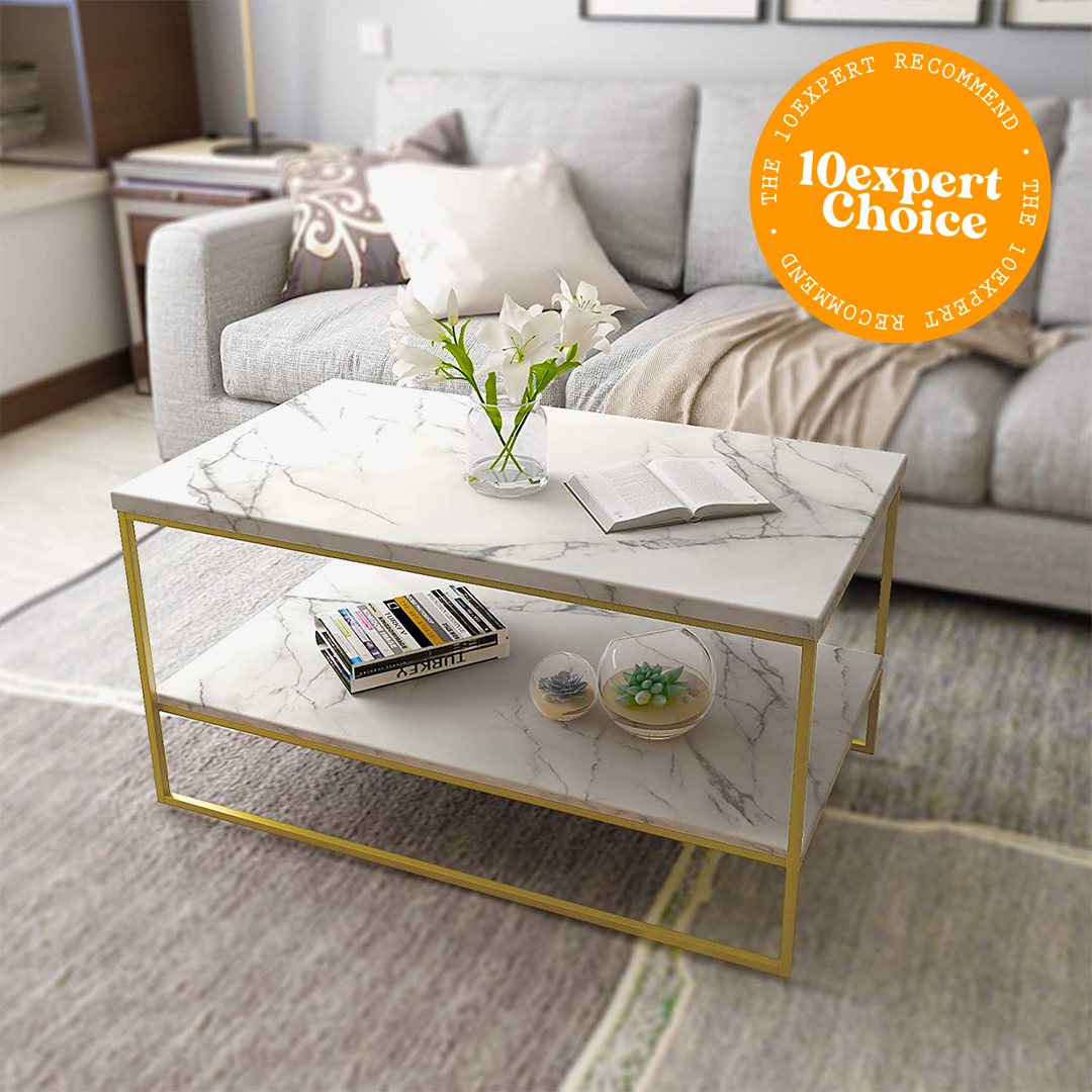 roomfitters Marble Coffee Table 2 Tier 10expert choice