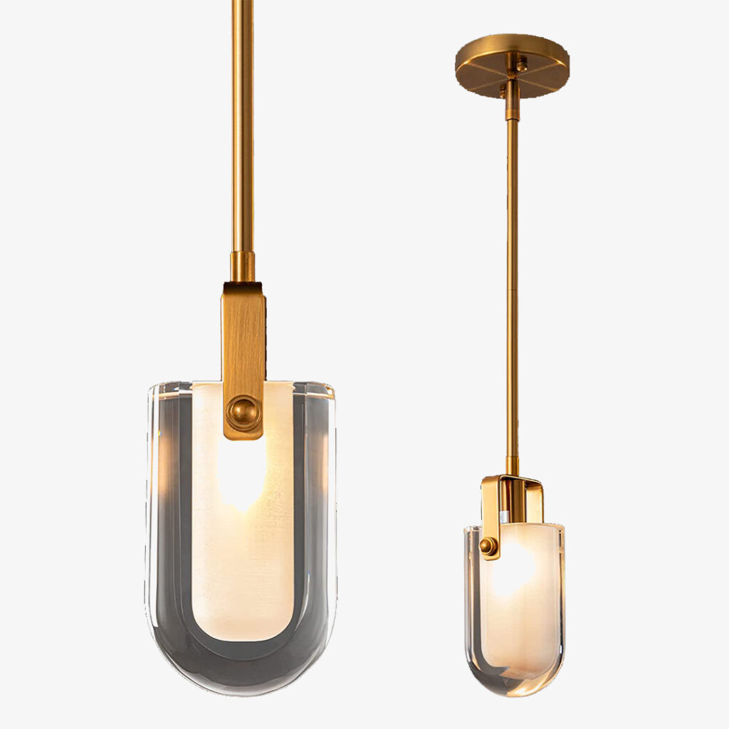 LMQNINE Kitchen Light Fixtures Ceiling Gold Mini Pendant Lights Brass Desk Lamp