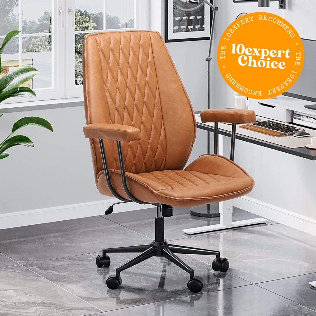 DICTAC Home Office Chair Brown Leather