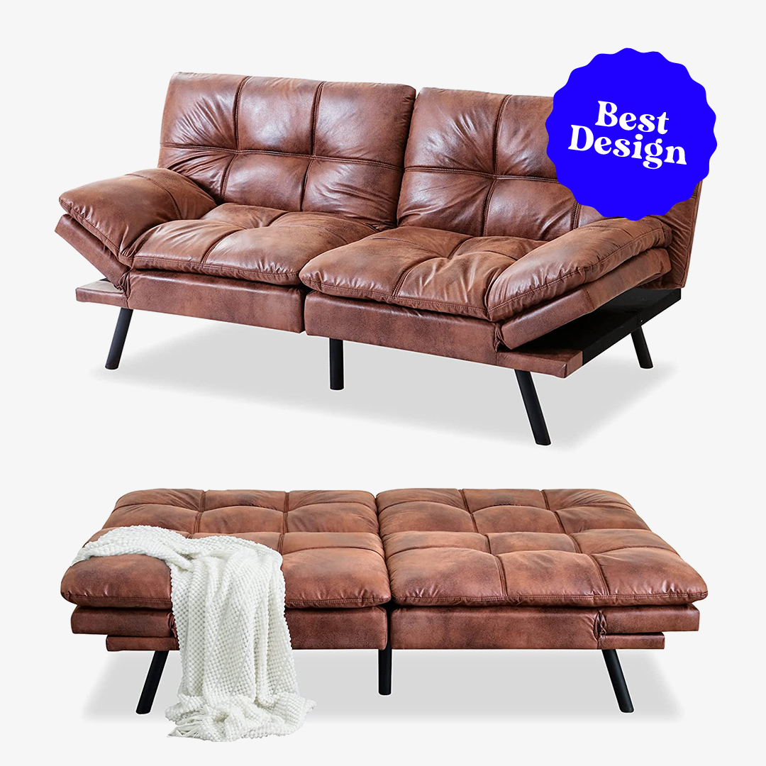 Best Design MUUEGM Futon Sofa Bed Faux Leather