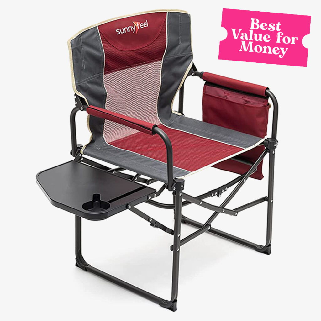 Best Value for Money Sunnyfeel Camping Directors Chair with Side Table