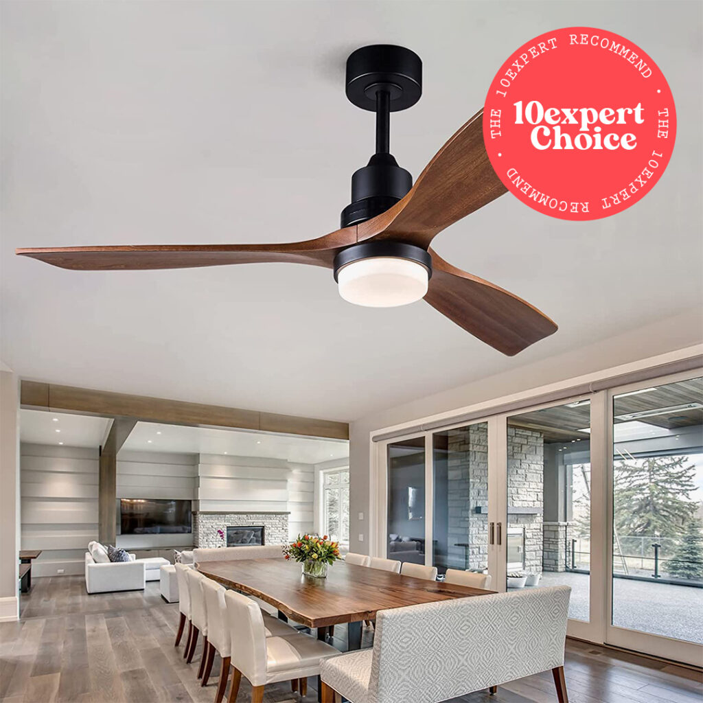 Bojue 52” Wood Ceiling Fans with Lights with Remote Control