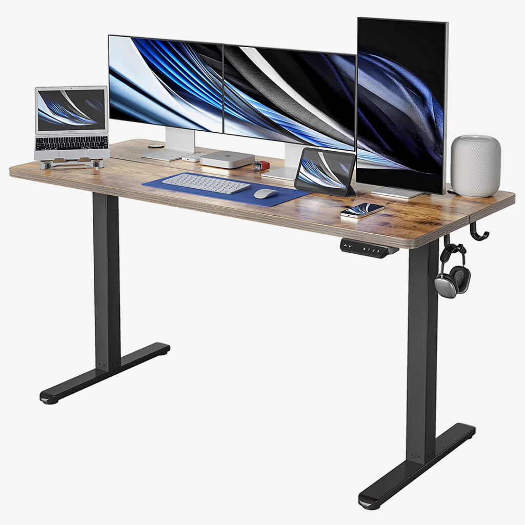 FEZIBO Height Adjustable Electric Wood Standing Desk