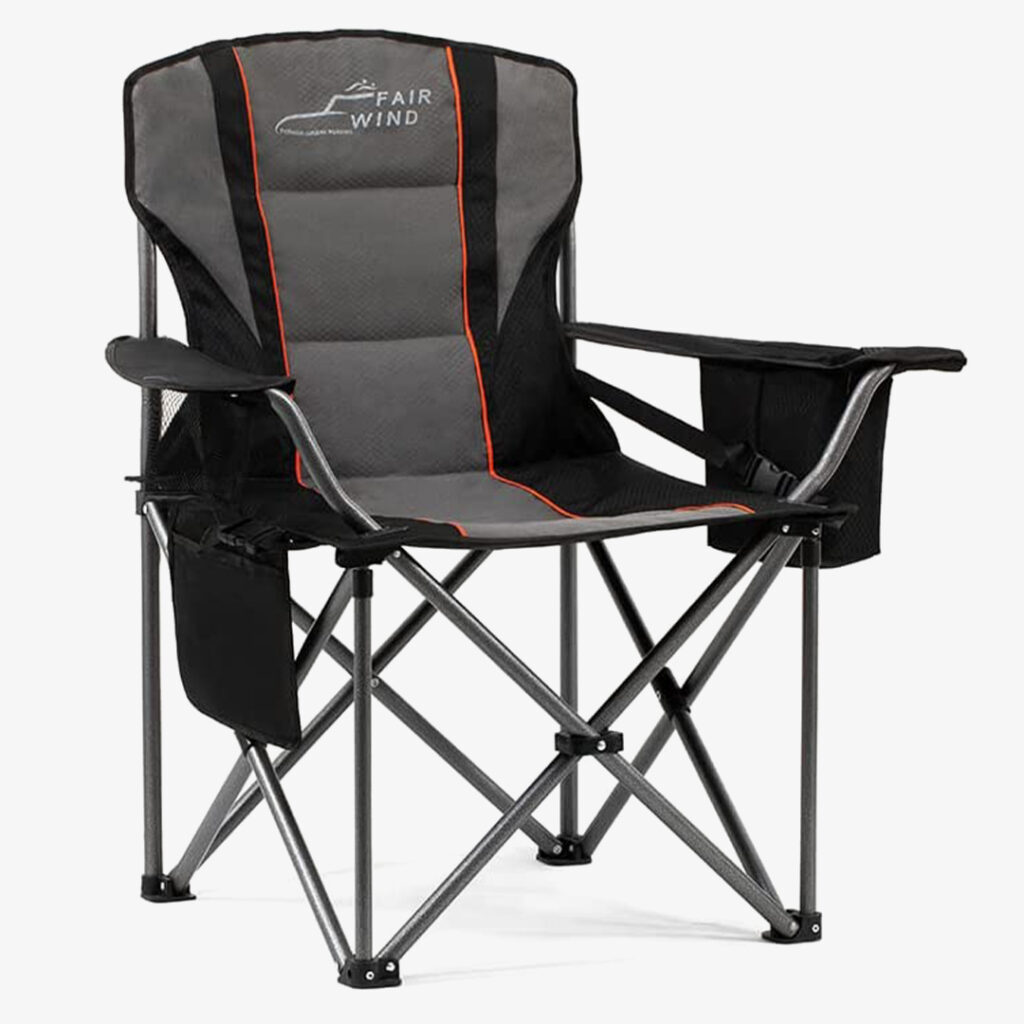 Fair Wind Oversized Fully Padded Camping Chair with Lumbar Support