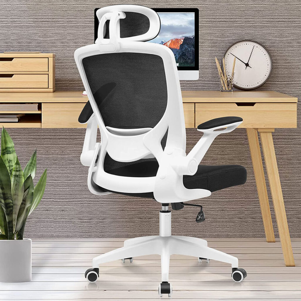 Kerdom Ergonomic Office Chair with Headrest and Flip-Up Arms with Swivel Task Chair