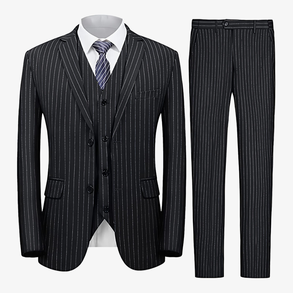 MAGE MALE Best Mens Suit Pinstripe 3 Piece