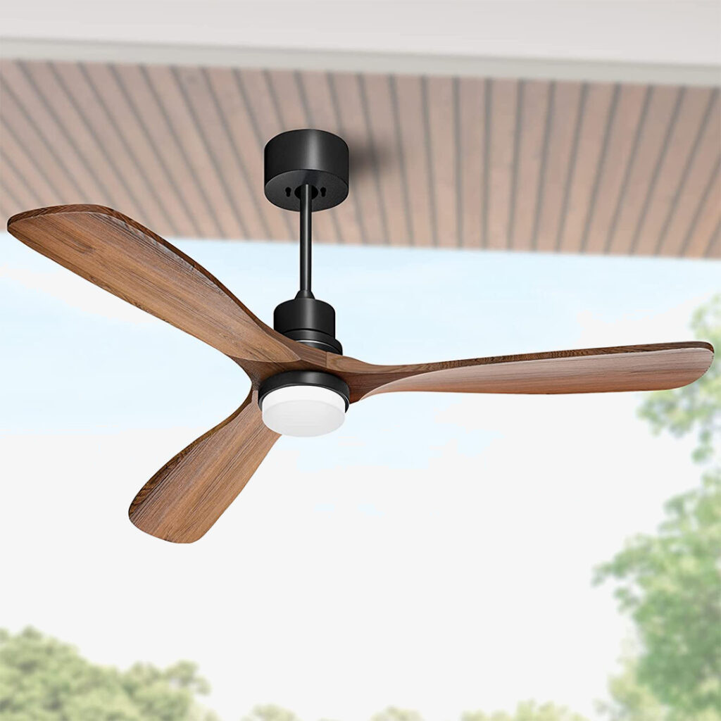 Obabala 52" Ceiling Fan with Lights and Remote Control Outdoor Wood Ceiling Fans