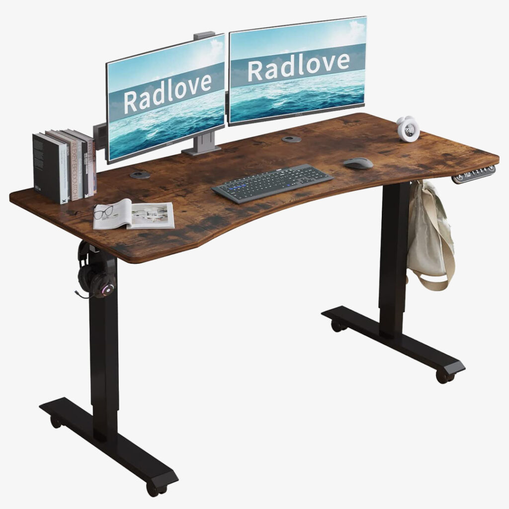 Radlove Electric Wood Standing Desk Height Adjustable Computer Desk
