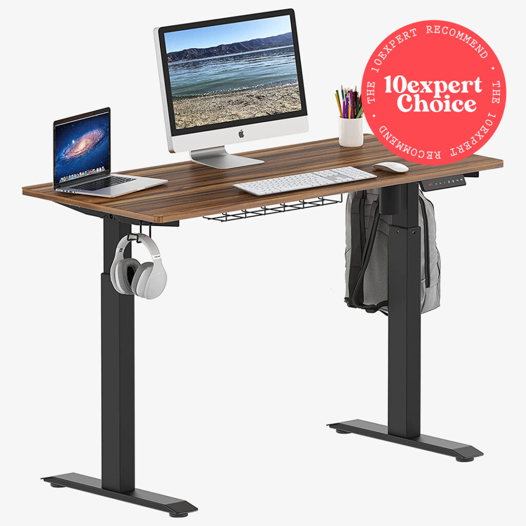SHW Memory Preset Electric Height Adjustable Wood Standing Desk