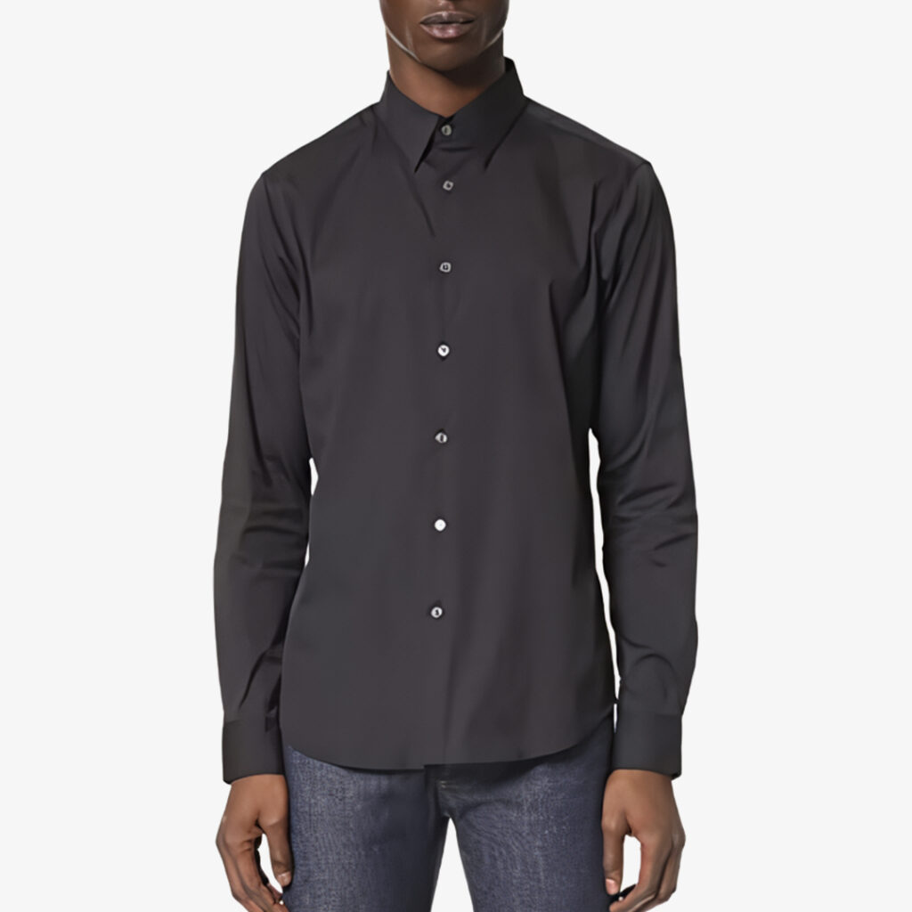 Black Long Sleeve Shirt Mens : Theory Men's Sylvain Long Sleeve Button Down Shirt
