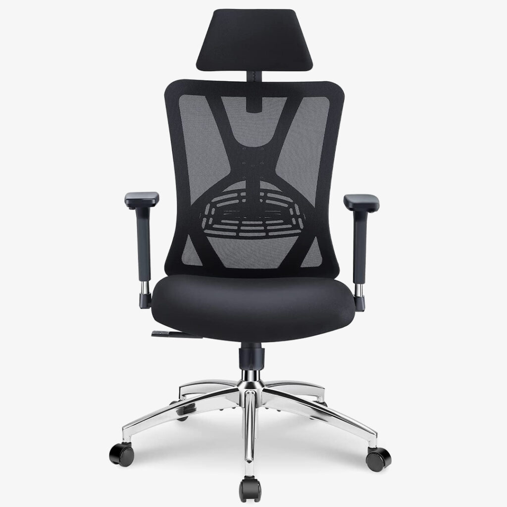 Ticova Ergonomic Office Chair with Adjustable Lumbar Support with Headrest and 3D Metal Armrest