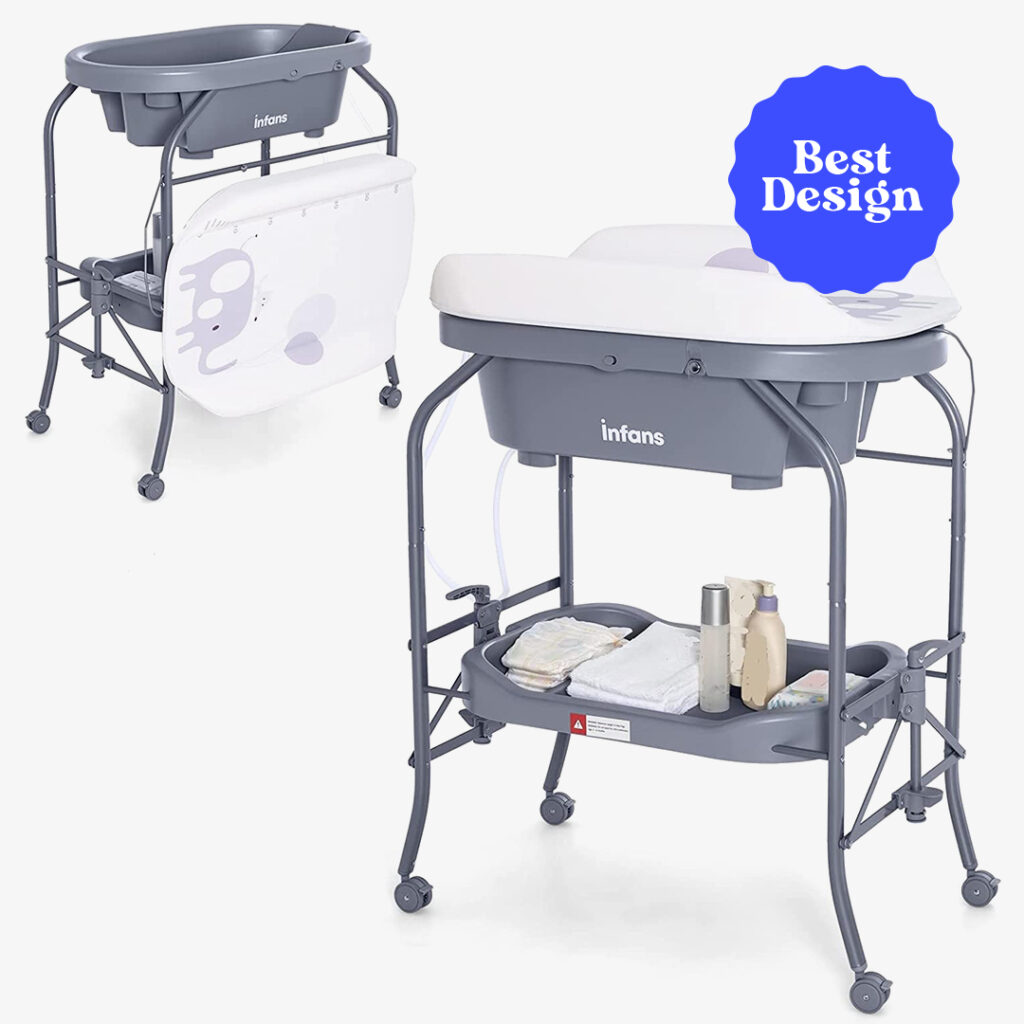 INFANS 2 in 1 Baby Changing Table with Bath Tub Unit