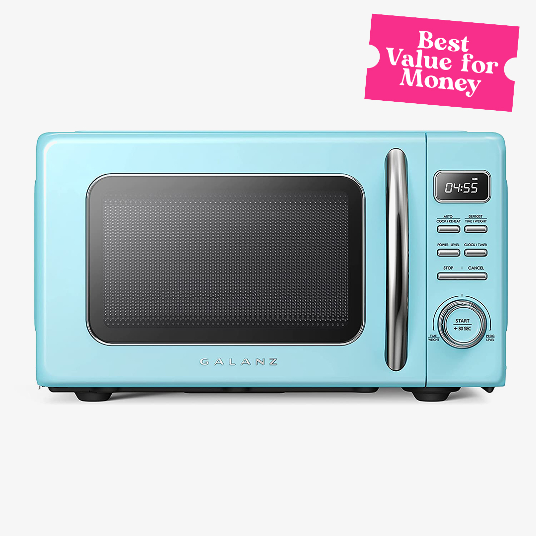 best value for money Galanz GLCMKZ09BER09 Retro Countertop Microwave Oven with Auto Cook Reheat