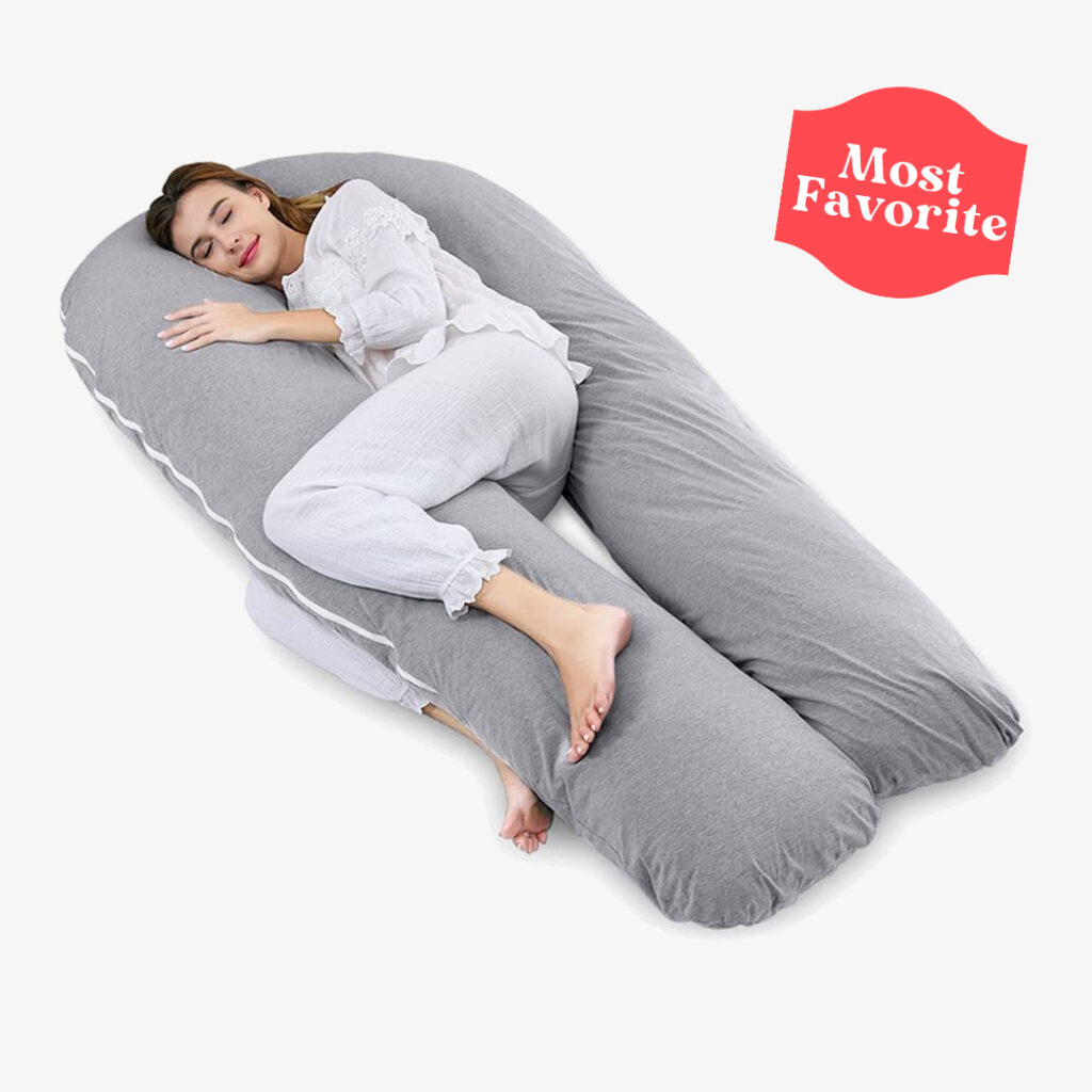 AngQi Full Body Support Pillow with Cool Jersey Cover