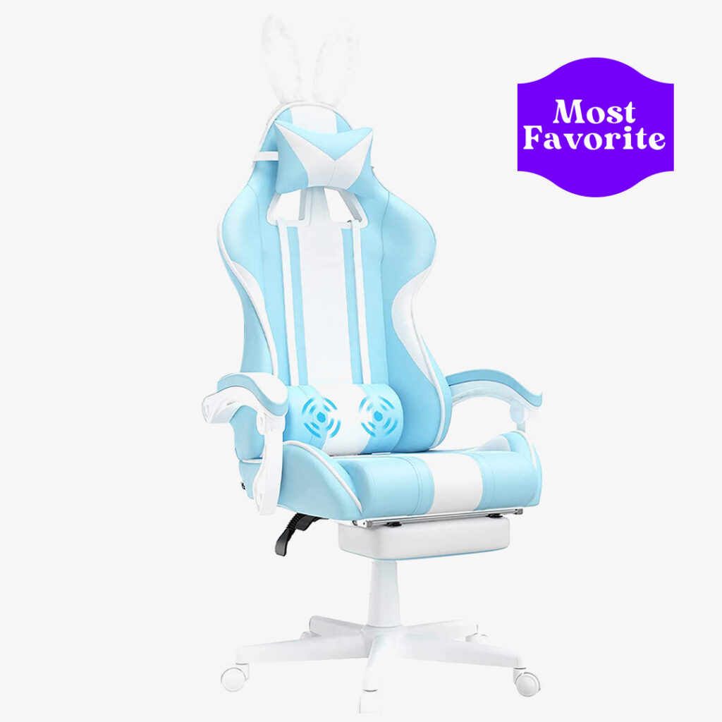 Ferghana Light Blue Gaming Chair with Bunny Ear