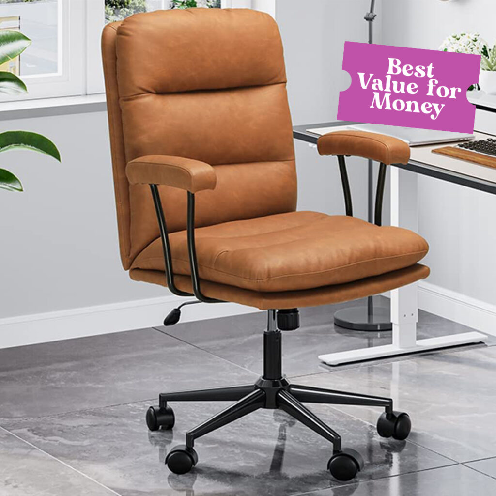 DICTAC Leather Office Chair Brown