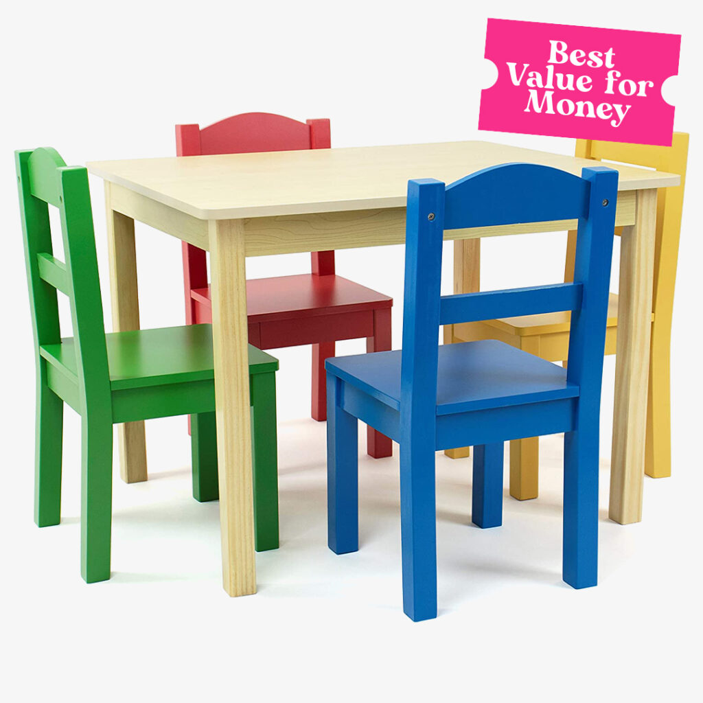 Humble Crew Collection Kids Wood Table & 4 Chair Set