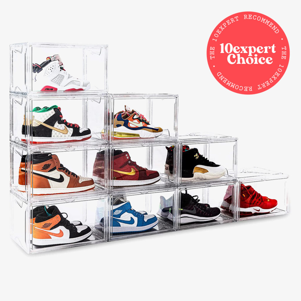 shoe display ideas: kdor shoe boxes clear plastic 10 pack