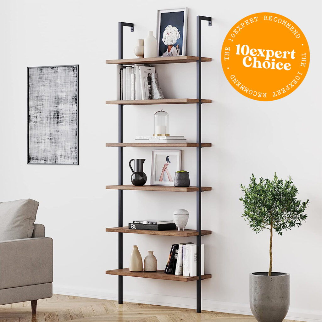industrial bookcase: nathan james theo 6 shelf