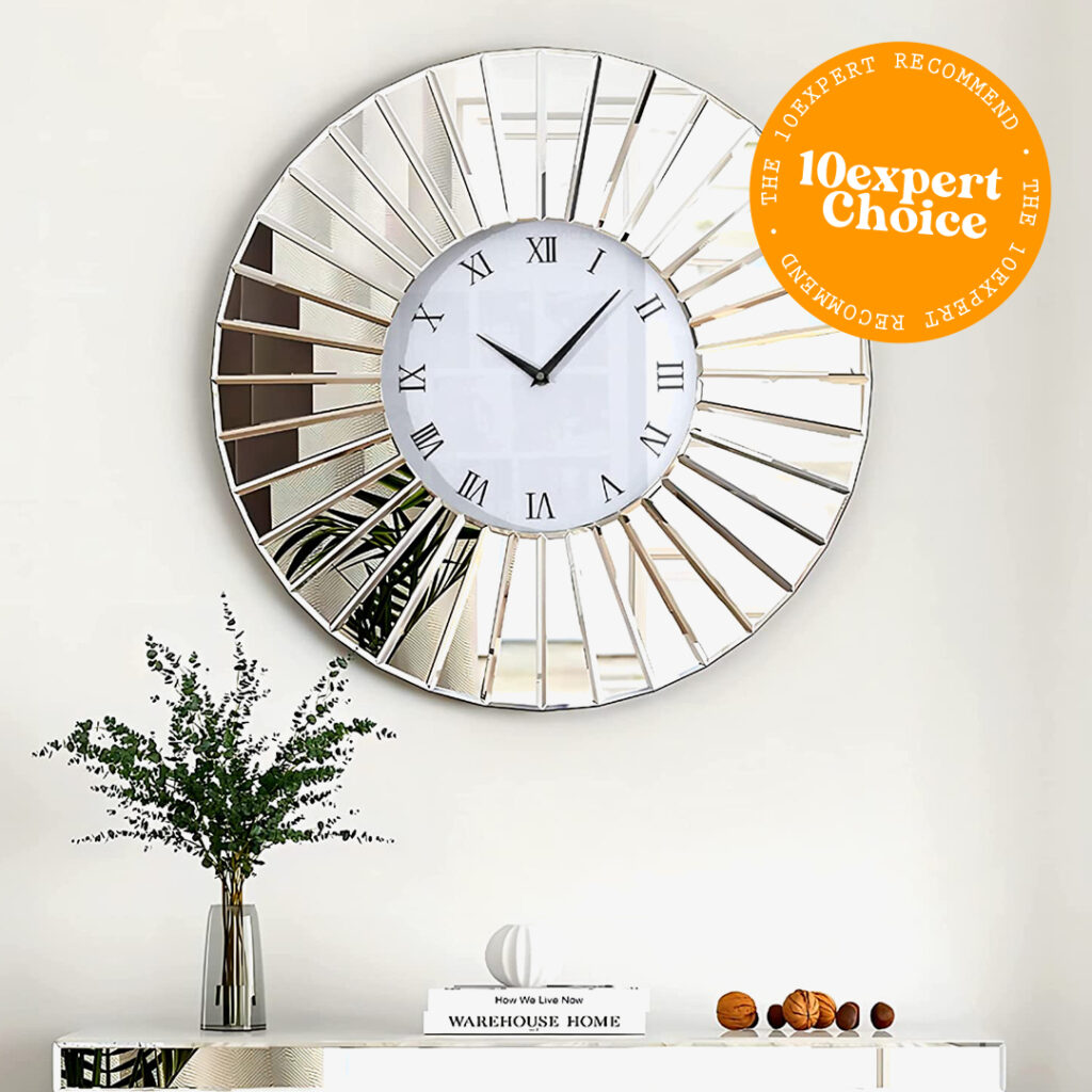 Wall Mirror Clock - SHYFOY Decorative Wall Clocks for Living Room Decor
