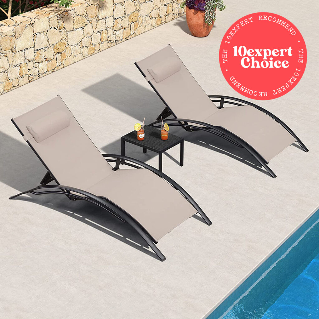 PURPLE LEAF Patio Oversized Chaise Lounge Chair Set