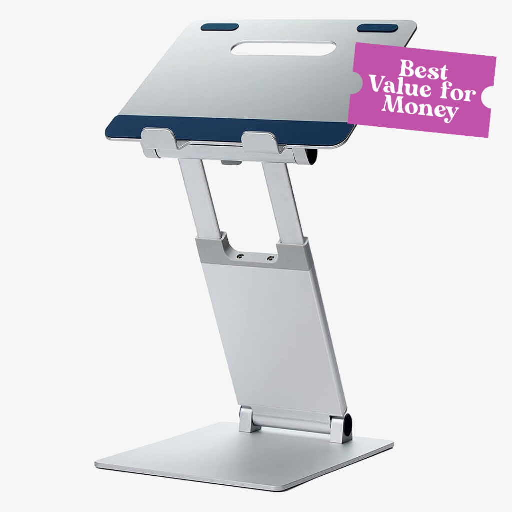 macbook standing: POUT E3 Lift Ergonomic Laptop Stand 
