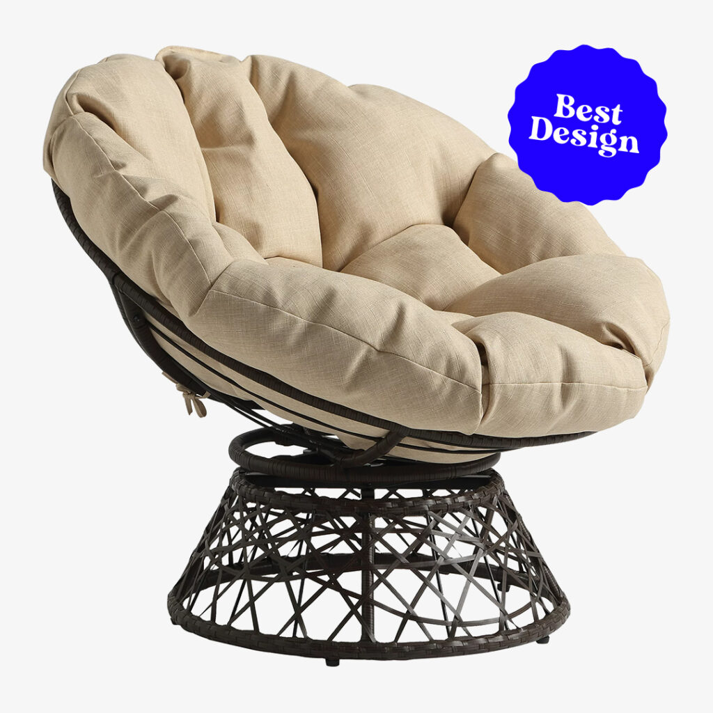 Chaise Lounge Sofa : Bme Egronomic Wicker Papasan Soft Thick Density Fabric Cushion