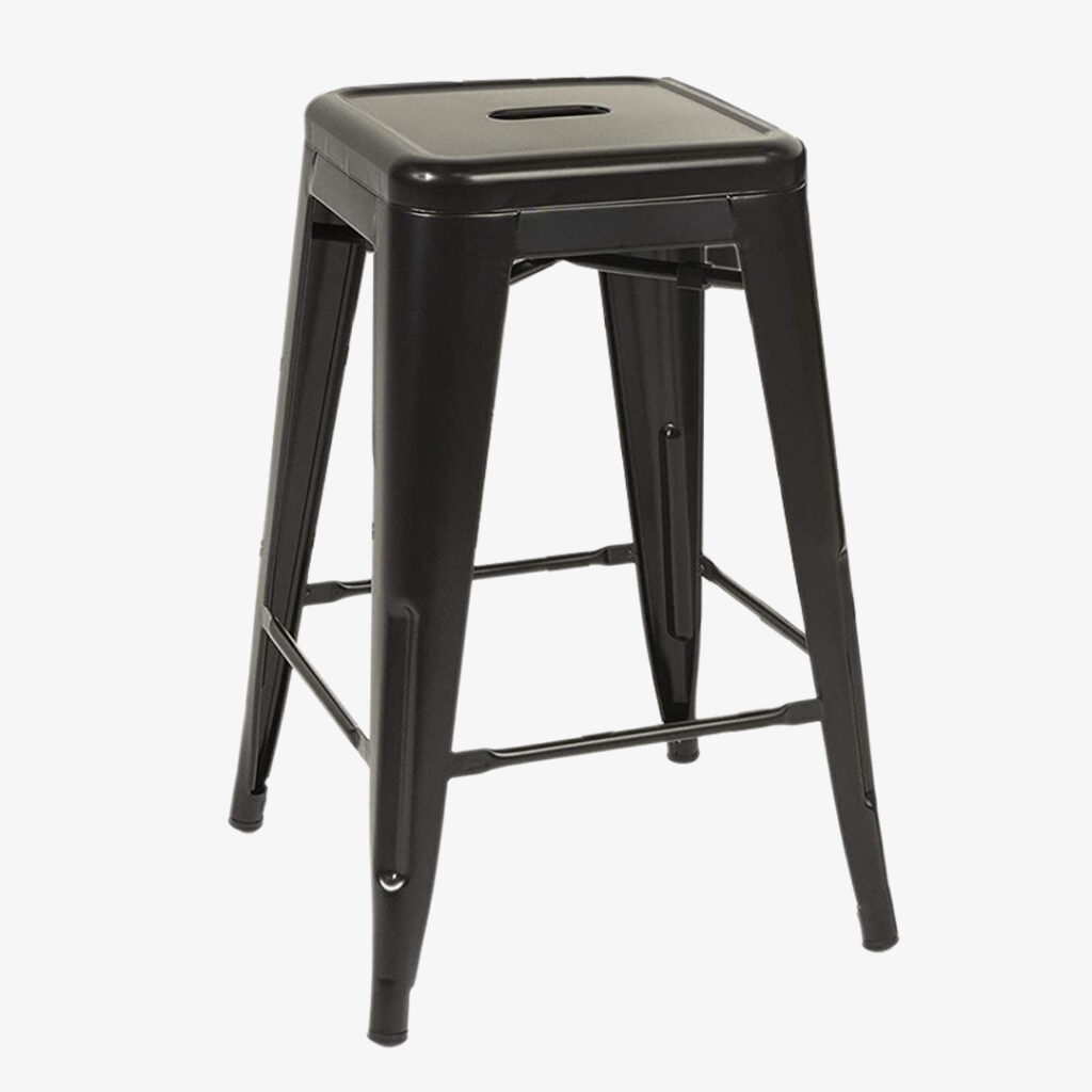FDW Metal Bar Stools Set of 4 Counter Height Barstool Stackable Barstools 24 Inch