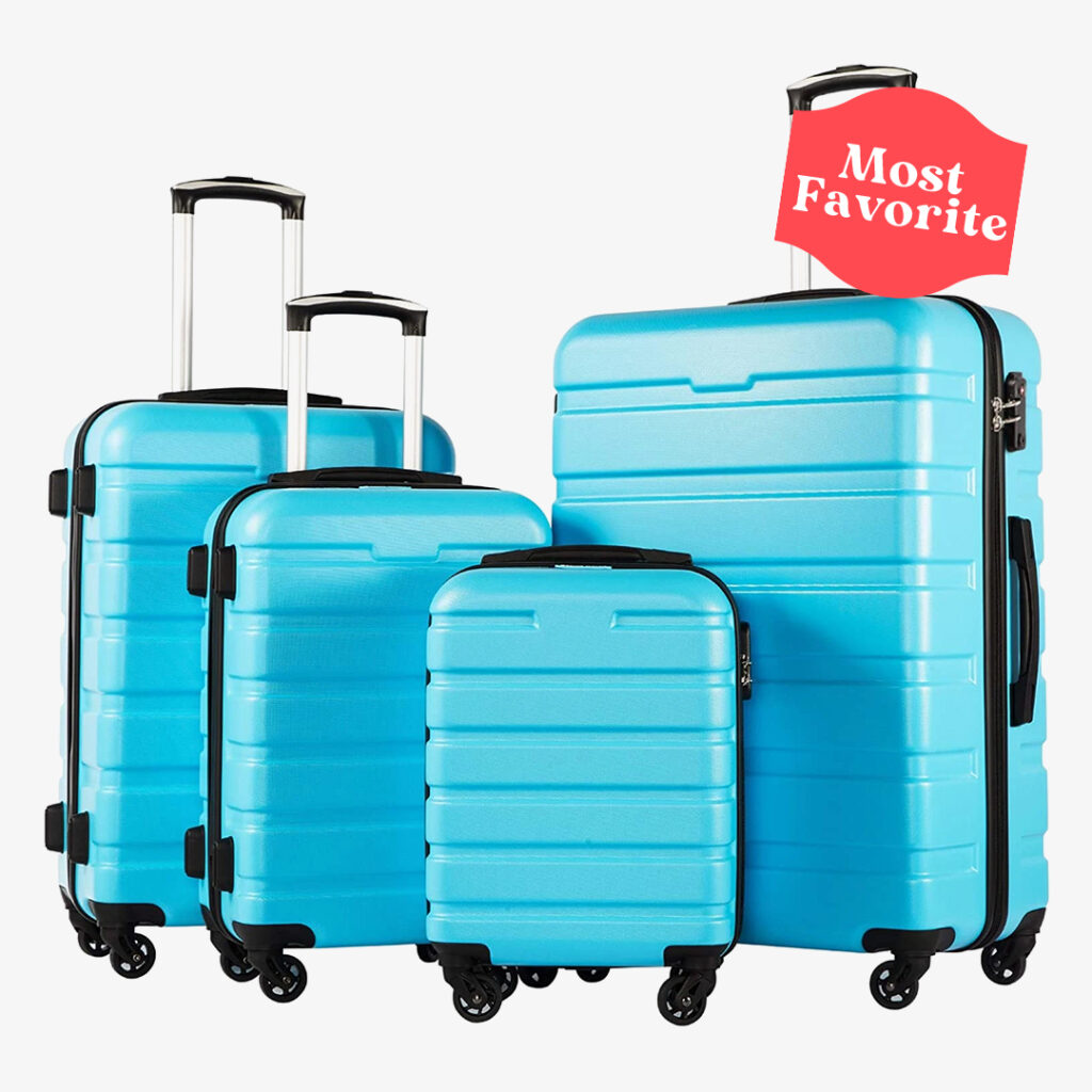 traveling bag set: Coolife Luggage Suitcase Spinner Hardshell