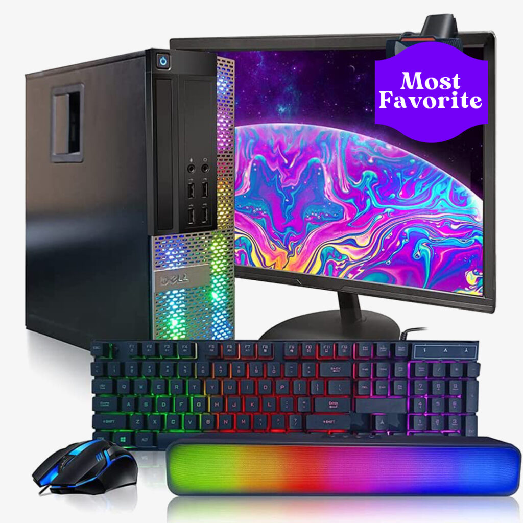 gaming pc bundle : Dell OptiPlex RGB Desktop Computer PC, Intel Core i7