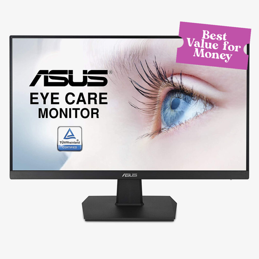 ValueforMoney ASUS VA24EHE 24 Monitor 75Hz Full HD 1920x1080 IPS Eye Care HDMI D Sub DVI D