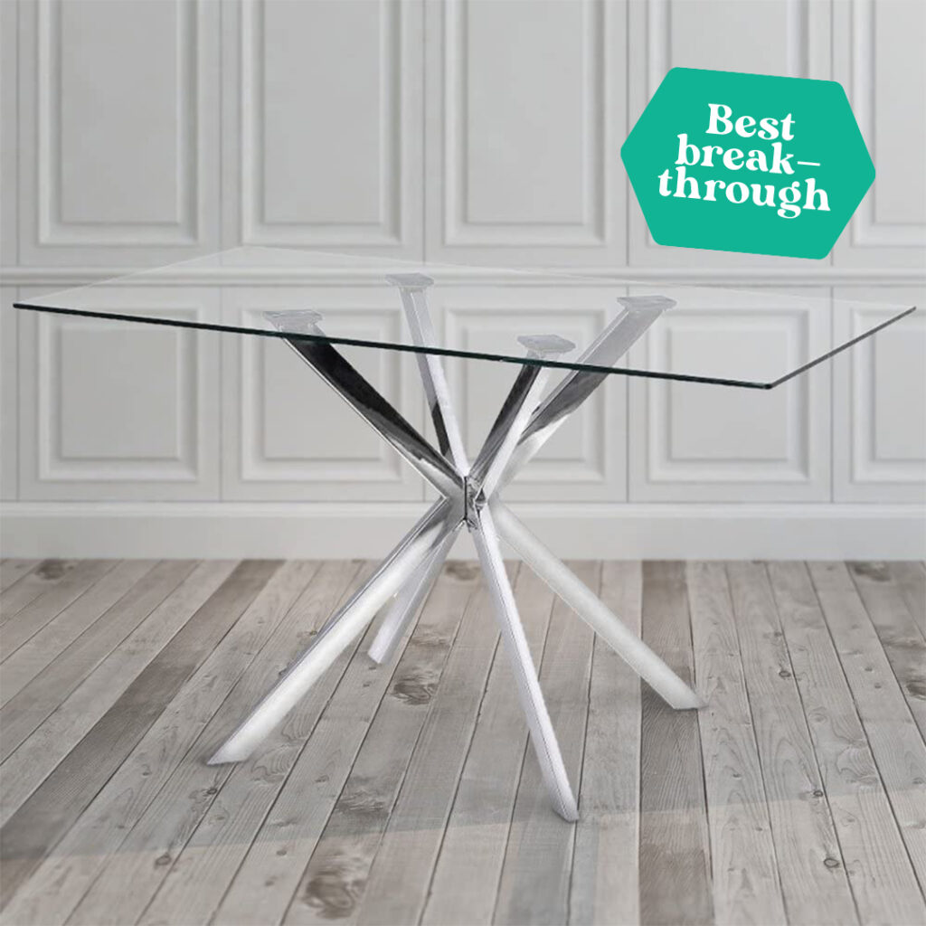 glass dining table: uptown club dining table