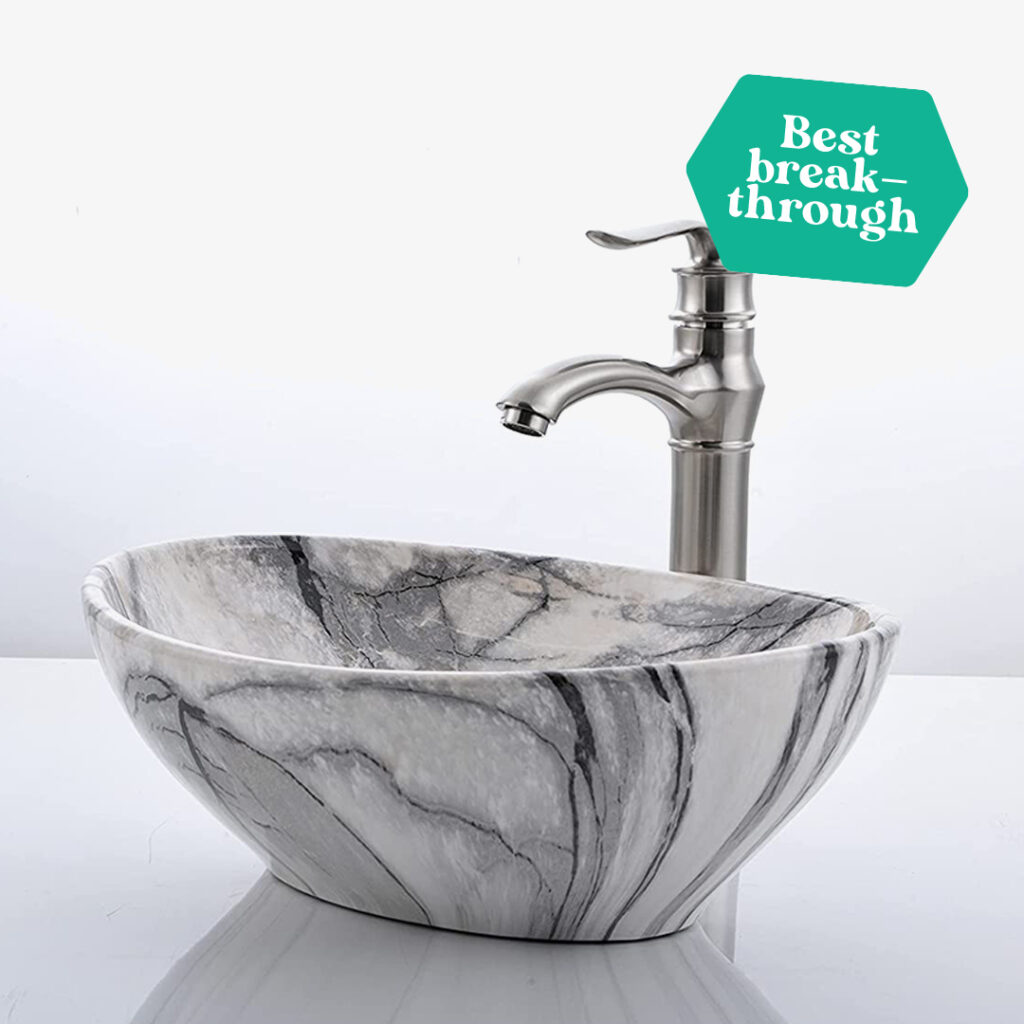 vessel sink modern: hlblfy marble coated porcelain ceramic