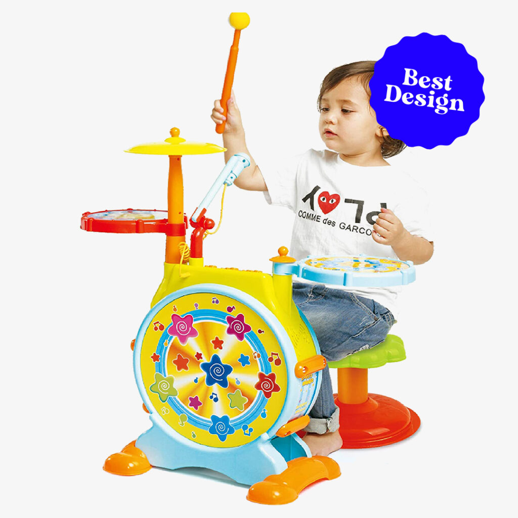 gifts for 3-year-old boy: prextex kids drum set