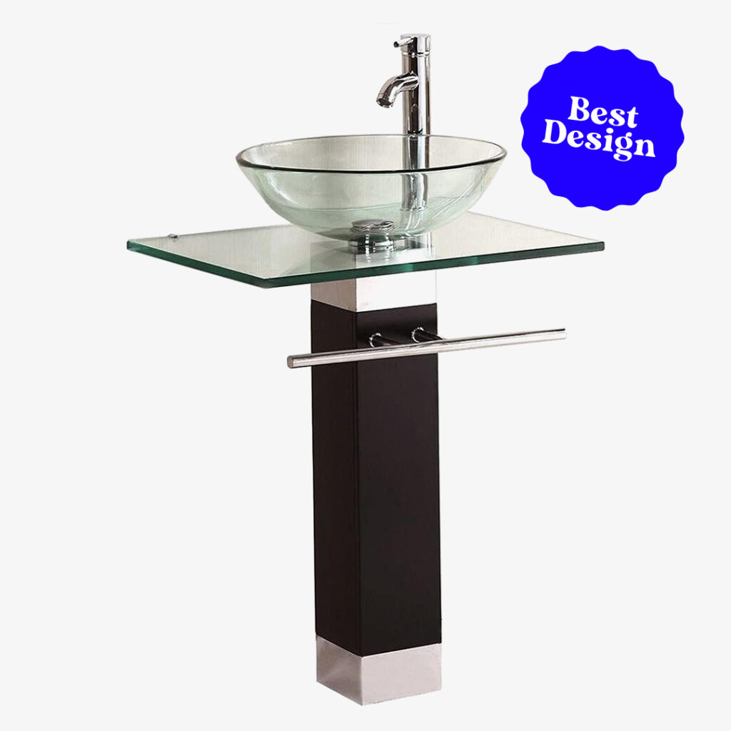 standing sink: qierao glass vessel bathroom
